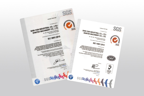 Certified to ISO9001:2015 Quality Management System and ISO14001:2015 Environmental Management System.
